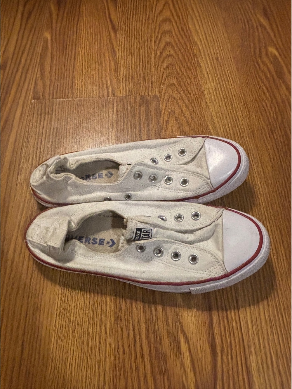Converse All Star White Low-Top Slide On Sneakers- Size 10